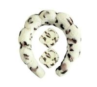 JJDFW Bandeau de spa en éponge avec bracelets pour laver le visage Large bandeau rembourré pour soins de la peau Démaquillage Douche Femmes Filles