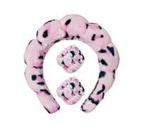 JJDFW Bandeau de spa en éponge avec bracelets pour laver le visage Large bandeau rembourré pour soins de la peau Démaquillage Douche Femmes Filles