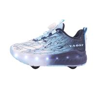 JJDFW Baskets à roulettes amovibles pour enfants avec tige dégradée, roues en polyuréthane, lumières LED, fermeture à visser, semelle épaisse basse pour la marche et le patinage, rose, violet, bleu