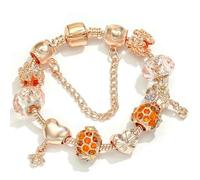 JJDFW Bracelet à breloques style printemps pour femme avec chaîne serpent marguerite rose DIY breloques pendentifs bijoux tendance, 19cm