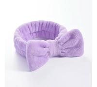 JJDFW Femmes Solide Bow Headbands Coral Fleece Makeup Spa Wash Face Turban Head Wrap Girls Accessories Headband Hair Bands