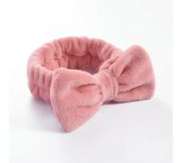 JJDFW Femmes Solide Bow Headbands Coral Fleece Makeup Spa Wash Face Turban Head Wrap Girls Accessories Headband Hair Bands