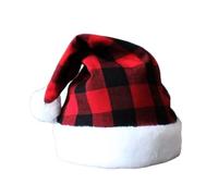 JJDFW Lot de 4 chapeaux de Père Noël, chapeau de Noël unisexe avec bonnet de Père Noël festif à carreaux