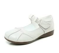 JJDFW Maman Confortable Automne Été Chaussures en Cuir Noir pour Femmes Flats Oxford Chaussures Femmes Plat, beige, 37.5 EU