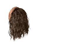 JJDFW Mignon Long Ondulé Curly Headband U-Shape Extension de Cheveux Clip Naturel Faux Demi-Perruque Femme