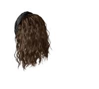 JJDFW Mignon Long Ondulé Curly Headband U-Shape Extension de Cheveux Clip Naturel Faux Demi-Perruque Femme