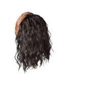 JJDFW Mignon Long Ondulé Curly Headband U-Shape Extension de Cheveux Clip Naturel Faux Demi-Perruque Femme