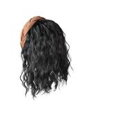 JJDFW Mignon Long Ondulé Curly Headband U-Shape Extension de Cheveux Clip Naturel Faux Demi-Perruque Femme