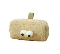 JJDFW Trousse à crayons en peluche avec petits oursons Sac de rangement Trousse de maquillage pour fournitures scolaires, marron, carrierbagcase