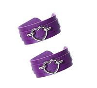 JJDreams 2Pcs Punk Bracelet en cuir Femmes Rock Bracelet Biker Cuir Set Bracelet Gothique Large