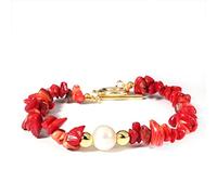 JJDreams Bracelet de Pierres Précieuses et de Guérison - Éclats d'Améthyste Avec Perle pour Femmes - Yoga