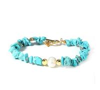 JJDreams Bracelet de Pierres Précieuses et de Guérison - Éclats d'Améthyste Avec Perle pour Femmes - Yoga