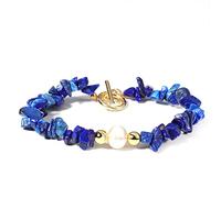 JJDreams Bracelet de Pierres Précieuses et de Guérison - Éclats d'Améthyste Avec Perle pour Femmes - Yoga