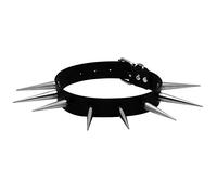 JJDreams Goth Choker Bijoux Cool Collier Long Spike Vintage PU Collier En Cuir pour Femmes Hommes