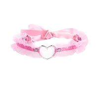JJDreams Gothique dentelle choker femme coeur collier choker avec ruban rose tatouage choker