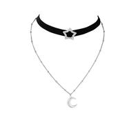 JJDreams Multilayer Collier Vintage Étoile Choker Chaîne Croix Punk Gothique Collier pour Femme