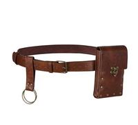 JJDreams Sac Banane Médiéval Style Renaissance et Viking en Cuir PU Marron Vintage Accessoires de Cosplay pour Costumes de Pirates Lot de 3 Pièces pour Les Fêtes Médiévales