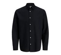 Jjebreeze Linen Blend T-Shirt L/S Sn Pls - Grande Taille, Noir, 5XL