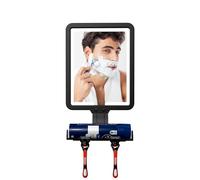 JJhxr Miroir de Douche LED Anti-buée pour Le Rasage, Miroir Chauffant Anti-buée avec 3 Modes de Couleur (Noir)