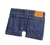 JJIAGOLD Mini portefeuille pliable en forme de jean, portefeuille compact en denim zéro et petit porte-cartes pour un usage quotidien