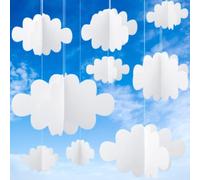 JJiaoLinin 3D décorations de Nuage, Lot de 16 Faux Nuages pour Plafond, Accessoires de Nuage artificiels, pour Plafond, décoration de Mariage, Dhambre d'enfant, décoration de fête(Blanc)