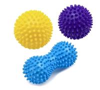 JJiaoLinin Balles de Massage,3 pièces Boules Myofasciales Boule de Fascia Boule de Fascia Balle de Crosse Double Boule de Hérisson Balle de Massage à Pointes pour le dos Jambes Pieds Mains