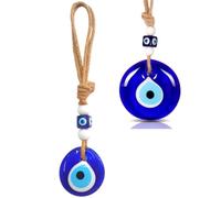 JJiaoLinin Bleu Mauvais Oeil, 2 pièces Oeil Turc, Motif Turc du Mauvais œil Bleu, Oeil Bleu Protection Maison, pour la Protection, la bénédiction, Excellent Cadeau, avec Perles de Verre(5 cm)