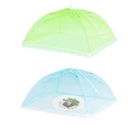 JJiaoLinin Cloche Alimentaire Pliable - 2 Pièces Housse Anti-Mouches en Maille, Protège Aliments pour Fruits, BBQ, Pique-Nique et Camping - Couvercle Anti-Insectes Pliable et Léger