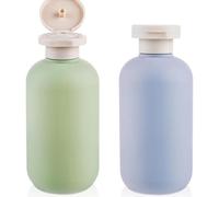 JJiaoLinin Lot de 2 Flacons Compressibles,Bouteilles de Lotion à Presser avec Bouchon à Rabat, Anti-Fuite, Rechargeables Bouteilles de Voyage, pour Accessoires de Voyage, Shampooing, Après-Shampoing