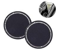 JJiaoLinin sous-Verres D'Insertion de Voiture, 2pièces Porte Gobelet Voiture sous Verres de Voiture Universel Adorables sous-Verres de Voiture Porte-gobelet de Voiture en Caoutchouc Antidérapant Noir
