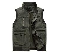 JJJ GCX- Gilet for Hommes et Collier Debout décontracté de Grande Taille La Mode (Color : Army Green, Size : XL)