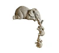 JJJing5 Statue d'éléphant d'amour maternel pour décoration d'intérieur moderne en résine réaliste trois éléphants cool trucs étagères gris statues et sculptures accessoires de table de chevet