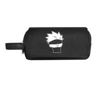 JJK Gojo Satoru Trousse à crayons noire avec motif d'animation Geto Suguru pour étudiants Papeterie Trousse à stylos Grande capacité 2 compartiments pour garçons et filles Organiseur de papeterie