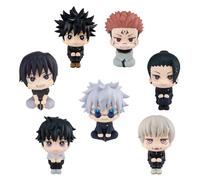JJK Lot de 7 figurines Gojo Satoru/Geto Suguru/Inumaki Toge Anime Look Up Figurine Q Version Figurine Position assise Modèle 10 cm Décoration de gâteau Cadeaux pour les fans