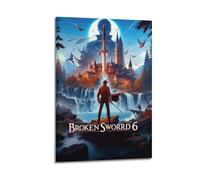 JJKKLB Poster décoratif sur toile Broken Sword - Parsifal Stone Game - Poster décoratif sur toile - Affiche murale moderne pour chambre à coucher - 50 x 75 cm