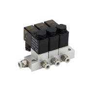 JJKKOZVQF 2v025 Vanne solénoïde pneumatique à collecteur multi-voies 12 V 24 V 110 V 220 V Valve magnétique à air normalement fermée à 2 voies (4 stations)