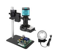 JJKKOZVQF Microscope vidéo monoculaire 4K 48 MP HDMI USB 60 IPS avec Objectif 130 x for Appareil Photo numérique 38 MP/16 MP/13 MP/8 MP(Set3 13MP HDMI VGA)