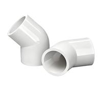 JJKSKV 2 Pièces Raccords Coudés en PVC Épais Blanc À 45 Degrés, Adaptateur De Raccordement De Tuyau 20/25/32/40/50/63/75mm(20MM)