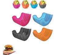 JJKTO Lot De 4 Boîtes Fixes Rétractables Réglables Porte Hamburger,Réutilisables Porte Hamburger Silicone pour Les Sandwichs Burger Donuts pour Amateurs De Hamburgers, Adulte, Enfant