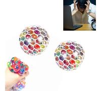 JJKTO Psychedelic Rainbow Stress Reliever Ball, Colorful Fun Sensory Balls, Mesh Stress Relief Balls，Squeeze to Improve Focus， Gift for Boys and Girls ，Party Bag Fillers for Kids