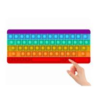 JJKTO Push Pop Toy Keyboard, Push Bubble Toy Color Keyboard Sensory Toy Silicone Extrusion Toy, Interactive Toy Stress Children's Adult Letters.