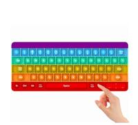 JJKTO Push Pop Toy Keyboard, Push Bubble Toy Color Keyboard Sensory Toy Silicone Extrusion Toy, Interactive Toy Stress Children's Adult Letters.