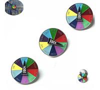 JJKTO Rotating Enamel Badge,Lucky Wheel Pin, 2/3pcs Funny Lucky Wheel Pin with Rotatable Arrows Lapel Pin,Cartoon Turntable Badge,Women Men Gifts Clothes Bags Backpacks Decoration