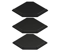 JJL Étagère d'angle Murale 30 cm, étagère Flottante hexagonale 3 Niveaux en Bois Rustique Noir avec clôture, Rangement Mural pour Appartement, Chambre à Coucher & Cuisine