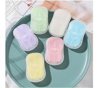 JJLFresheners Lot de 6 feuilles de savon portables bleues, mini feuilles de savon de voyage jetables solubles dans l'eau pour le lavage des mains, le bain, le camping et le shampooing pour l'extérieur