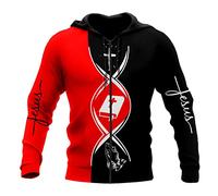 JJLLAZAD Sweat À Capuche Chrétien Unisexe, Dieu Jésus Impression 3D Pleine Fermeture Éclair Décontracté Ample Sweat-Shirt Automne À Manches Longues Croix Harajuku Veste,Bible Zip Hoodie,3XL