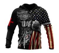 JJLLAZAD Sweat À Capuche Chrétien Unisexe, Dieu Jésus Impression 3D Pleine Fermeture Éclair Décontracté Ample Sweat-Shirt Automne À Manches Longues Croix Harajuku Veste,Banner Hoodie,XXL