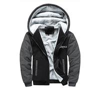 JJLLAZAD Sweat À Capuche Épais en Molleton pour Hommes Sweats À Capuche Zippés en Laine À Imprimé Valknut Viking Automne avec De Grandes Poches Casual Outwear,Black Gray,XL