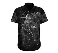 JJLLAZAD Sweat à Capuche Odin Hommes Corne Vegvisir Valknut Yggdrasil Été Hiver Costumes Cosplay Viking,Dress Shirts,5XL