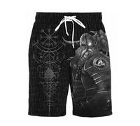 JJLLAZAD Sweat à Capuche Odin Hommes Corne Vegvisir Valknut Yggdrasil Été Hiver Costumes Cosplay Viking,Shorts,5XL
